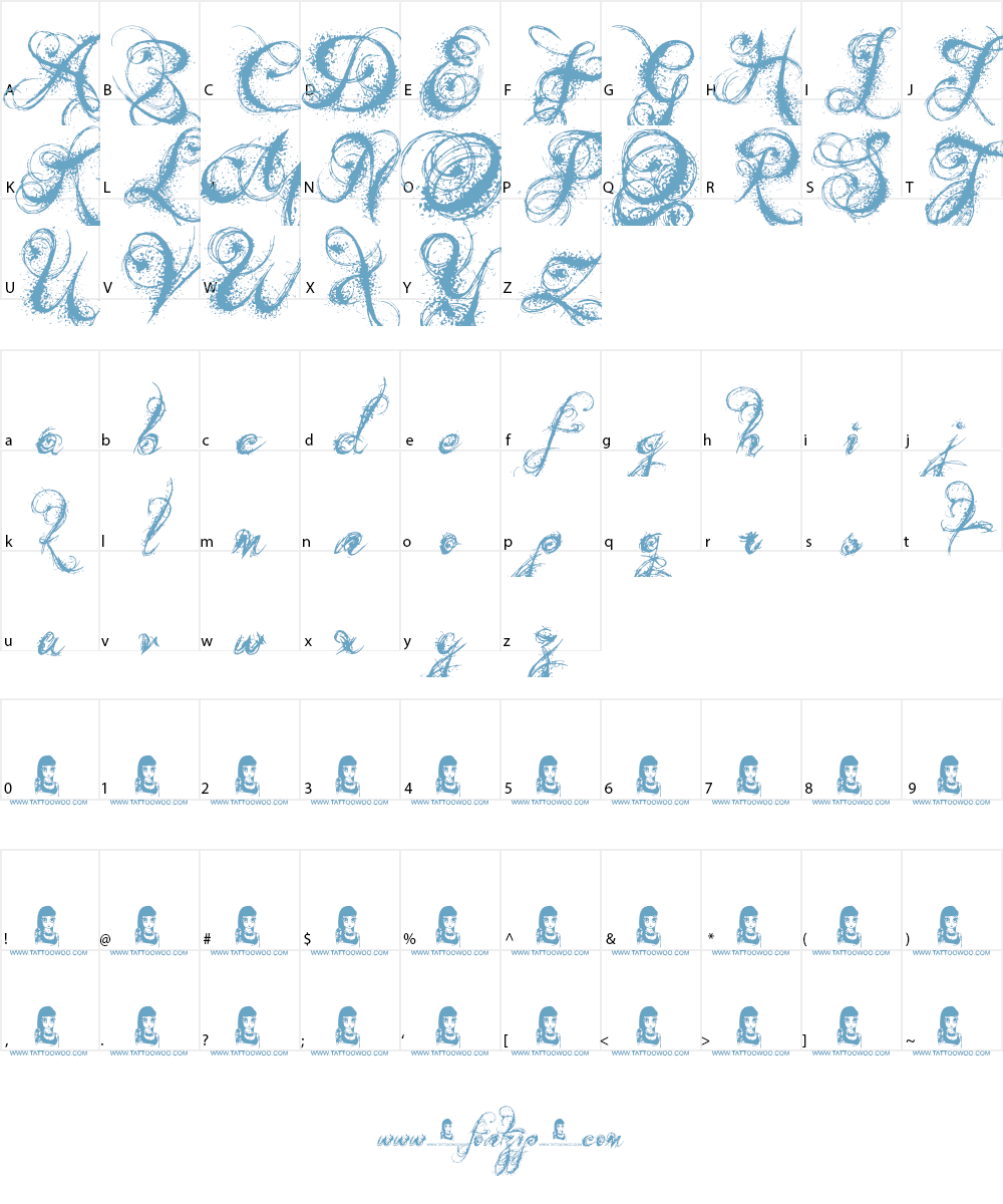 Angels Message Font Character